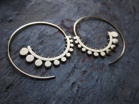 Round spiral vintage earrings-canovaniajewelry