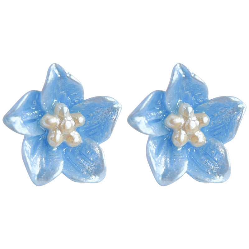 925 Silver Needle Resin Flower Stud Earrings-canovaniajewelry