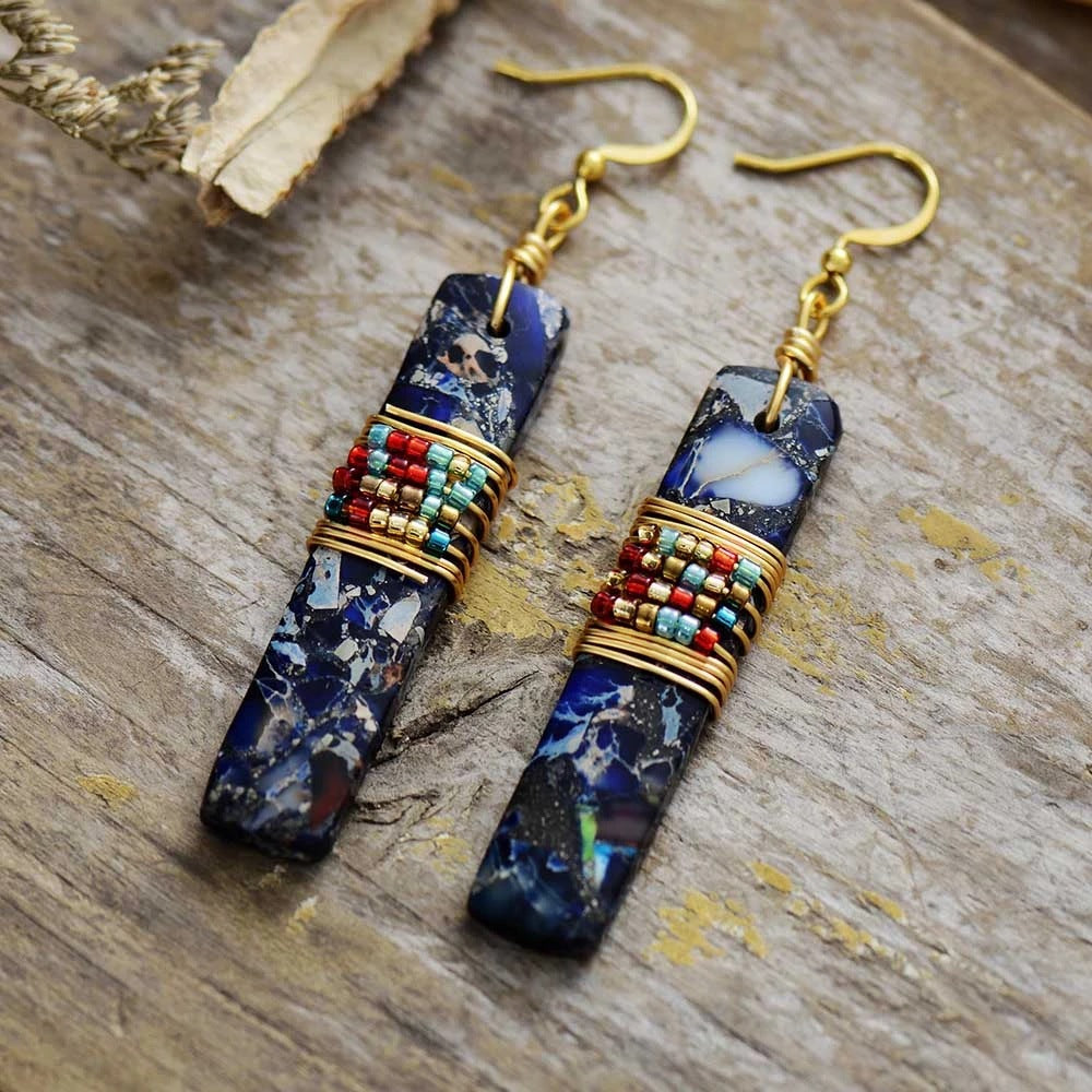 Imperial Stone Rectangular Earrings-canovaniajewelry