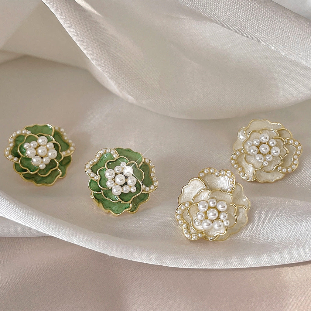 925 silver needle drop glaze pearl earrings-canovaniajewelry