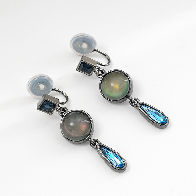 Cat's eye ear drop clip-canovaniajewelry