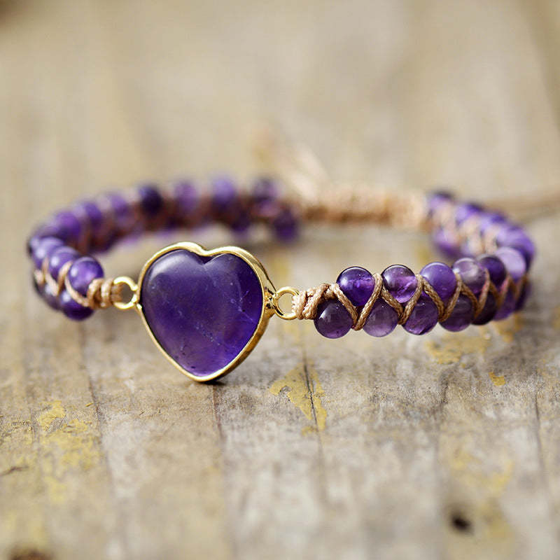 Imperial Stone Heart Double Layer Hand Woven Bracelet-canovaniajewelry