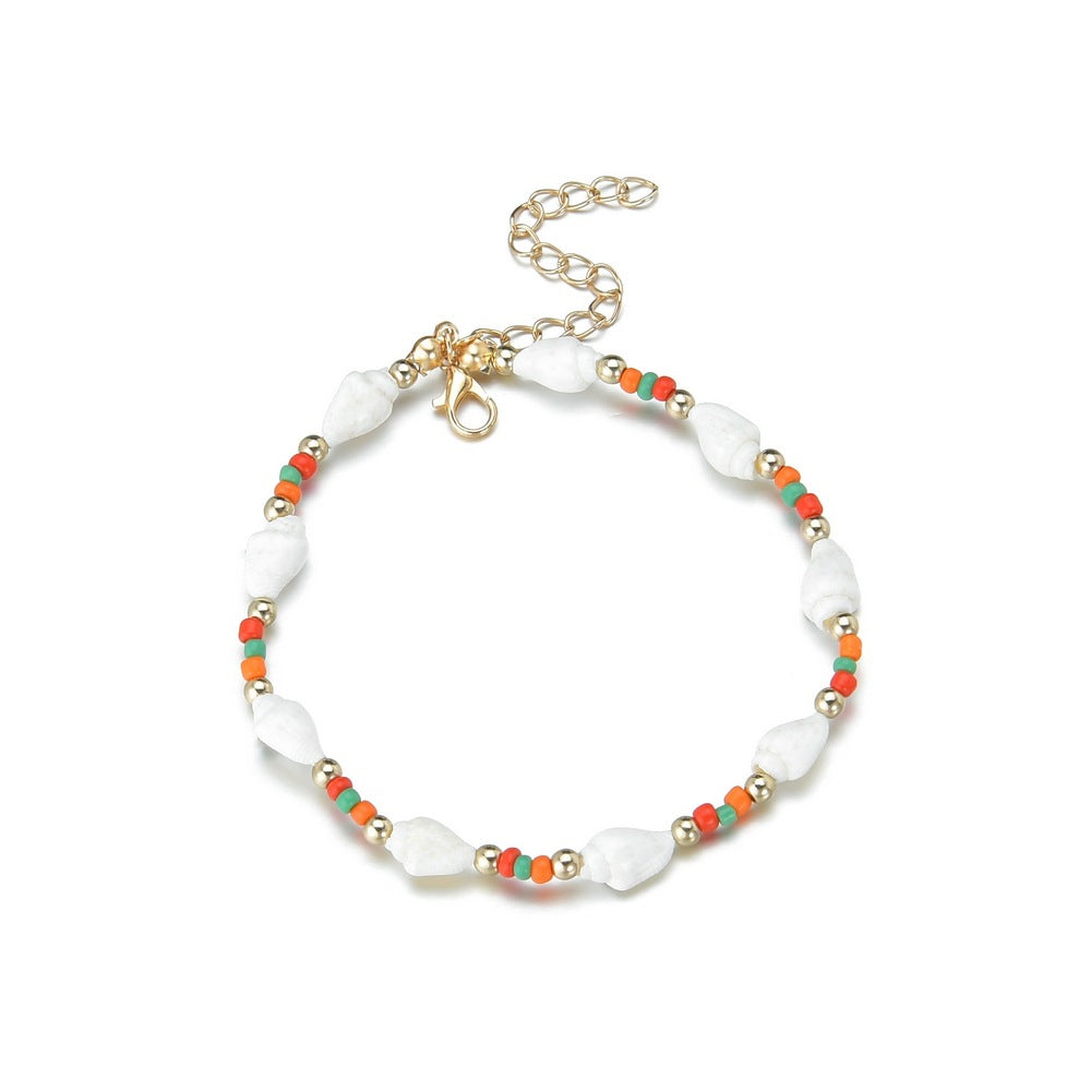 Conch Colorful Beaded Adjustable Anklet For Women-canovaniajewelry