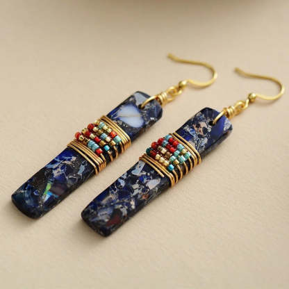 Imperial Stone Rectangular Earrings-canovaniajewelry