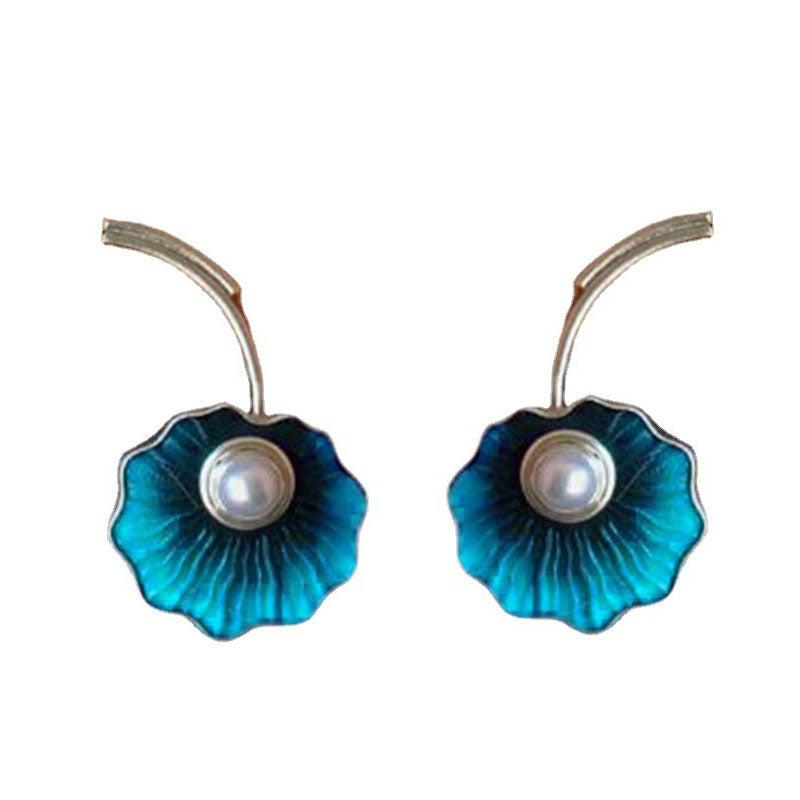 Teal floral Vintage earrings-canovaniajewelry