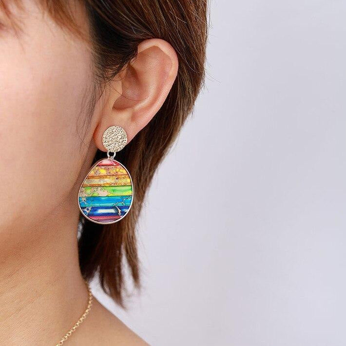 Colorful Emperor Stone Energy Yoga Earrings-canovaniajewelry