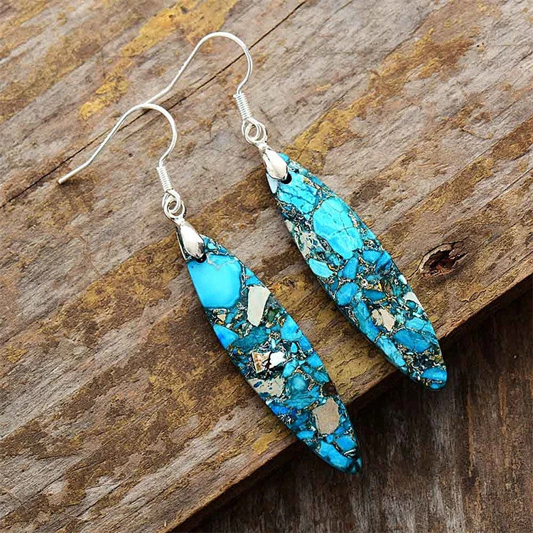 Blue long marquise earrings-canovaniajewelry
