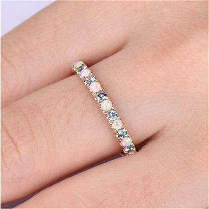 Opal Diamond Rose Gold Ring-canovaniajewelry