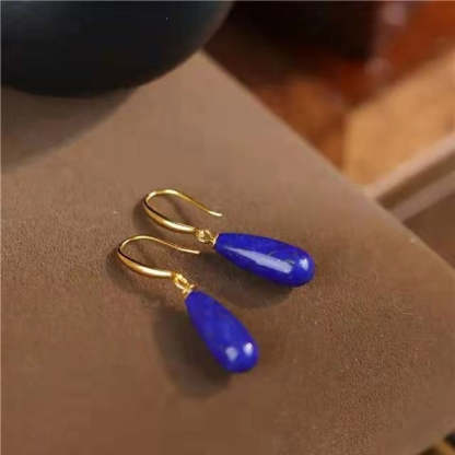 Lapis lazuli drop earrings-canovaniajewelry