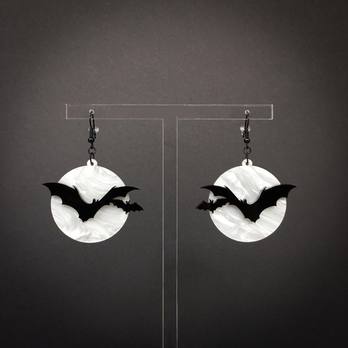 Bat earrings above the moon-canovaniajewelry