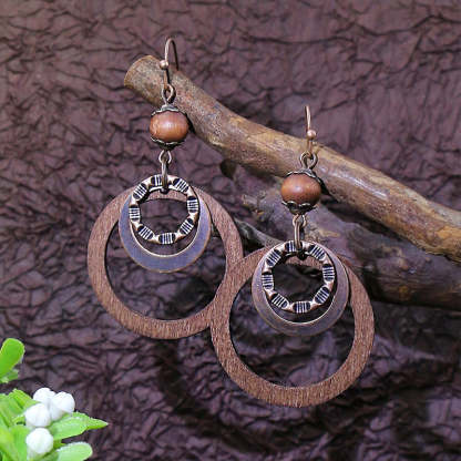 Boho style hollow round earrings-canovaniajewelry