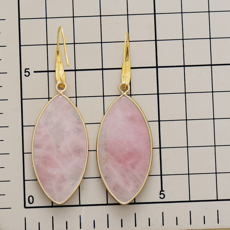 Simple pink crystal pendant earrings-canovaniajewelry