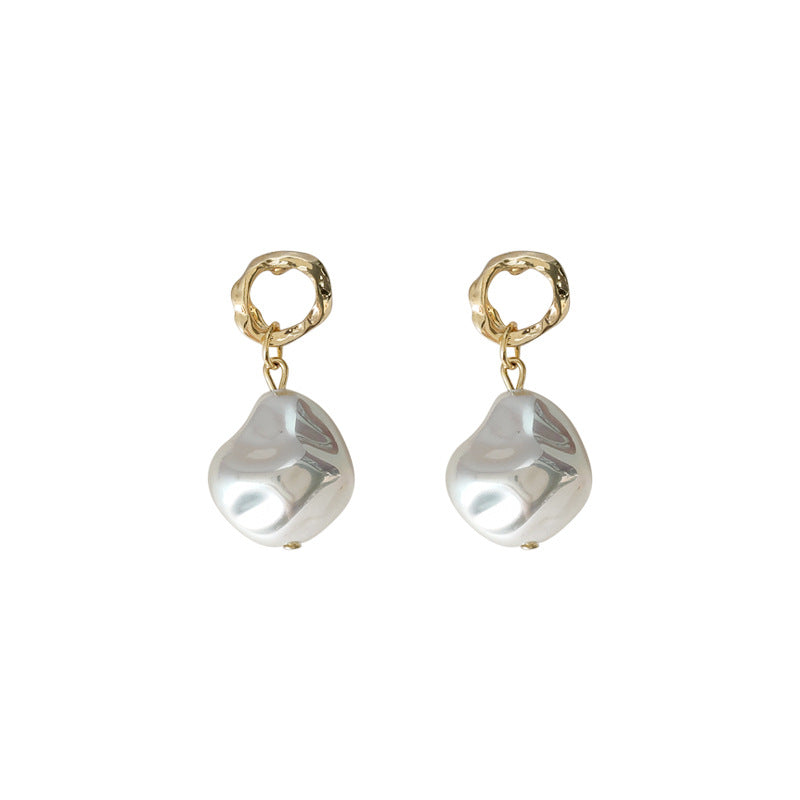 925 silver needle irregular pearl earrings-canovaniajewelry