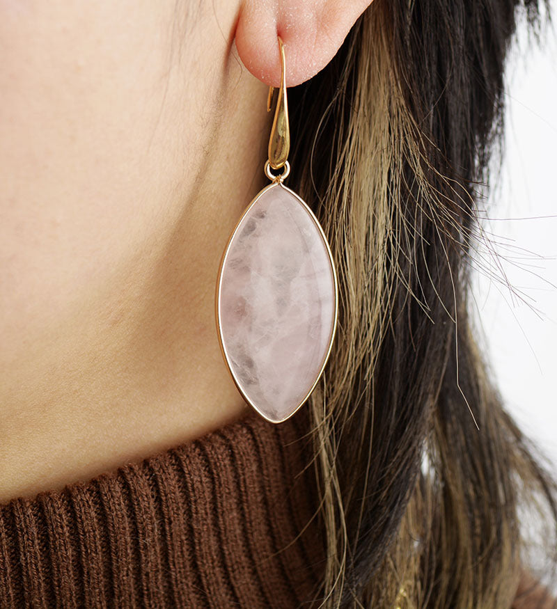Simple pink crystal pendant earrings-canovaniajewelry
