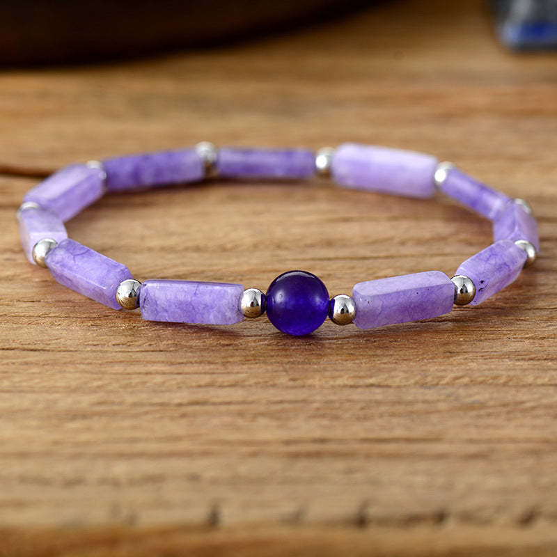 Amethyst 7-color square stretch bracelet-canovaniajewelry