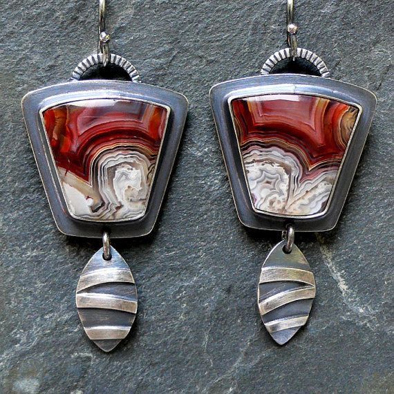 Vintage natural stone geometric earrings-canovaniajewelry
