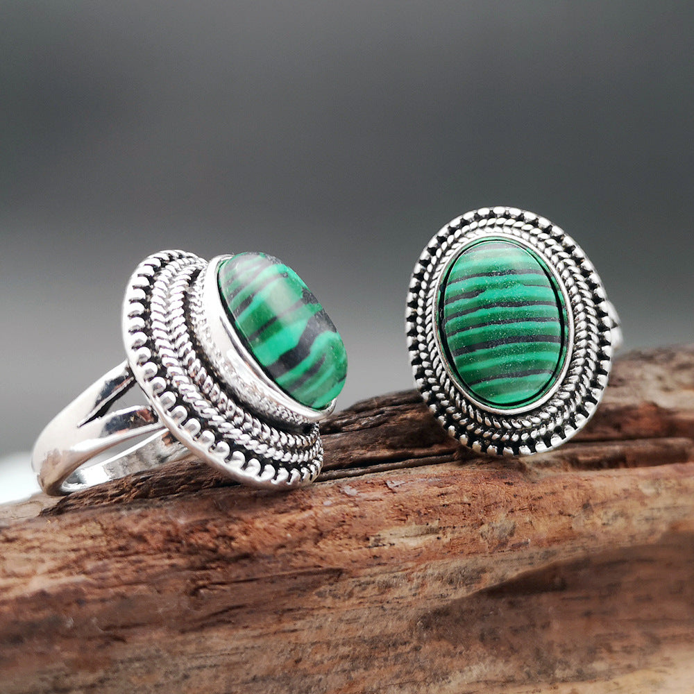 Ring set with malachite-canovaniajewelry