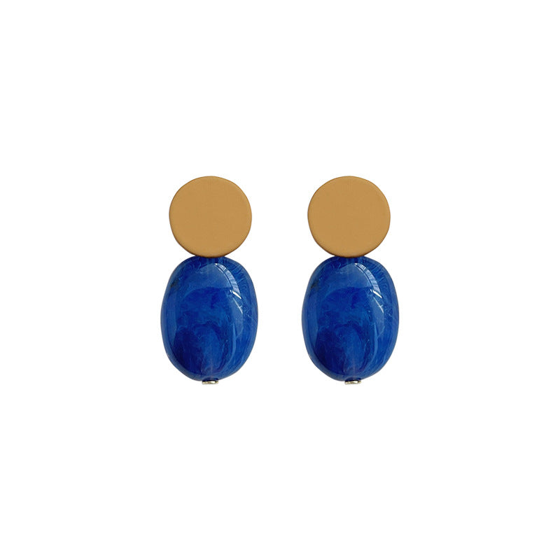 Klein blue paint textured earrings-canovaniajewelry