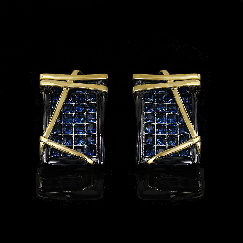 Earrings set with blue zircon jewelry-canovaniajewelry