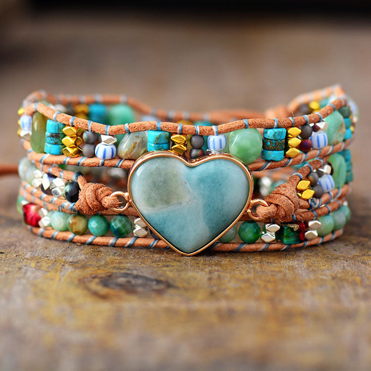 Tianhe Stone Heart Stone Bracelet - Healing Balance Calming Bracelet-canovaniajewelry