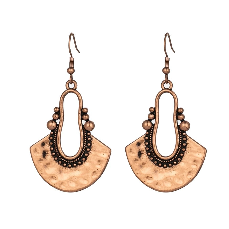 boho vintage scalloped earrings-canovaniajewelry