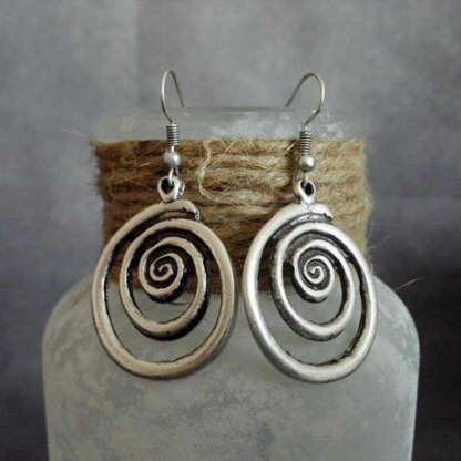 Retro geometric spiral to make old earrings-canovaniajewelry