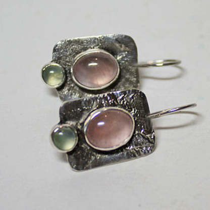 Delicate compact pink green cat's eye earrings-canovaniajewelry