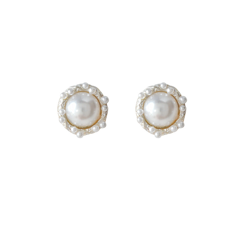 Round pearl bezel earrings-canovaniajewelry