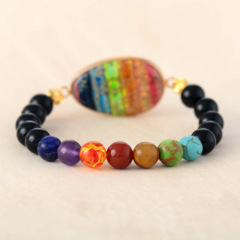 7 Chakra Bracelet - Heart-shaped Healing Natural Stone beaded Bracelet-canovaniajewelry