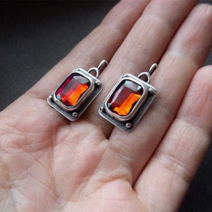 Geometric square zircon earrings-canovaniajewelry