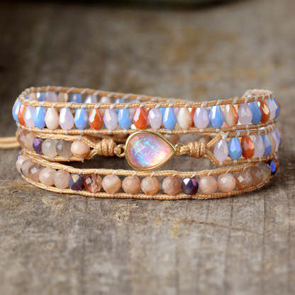 Opal crystal multi-layered wrap bracelet-canovaniajewelry