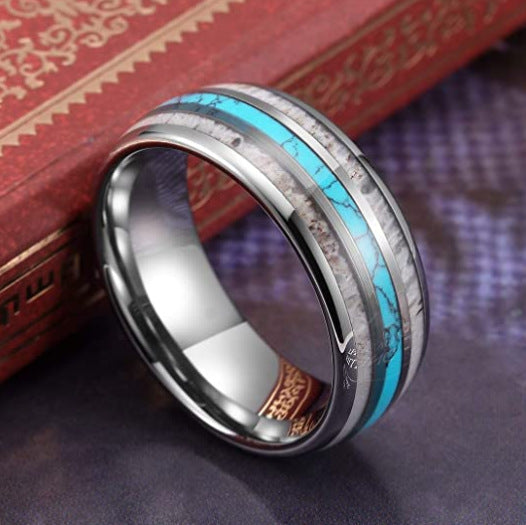 Turquoise Stripe Band Ring-canovaniajewelry