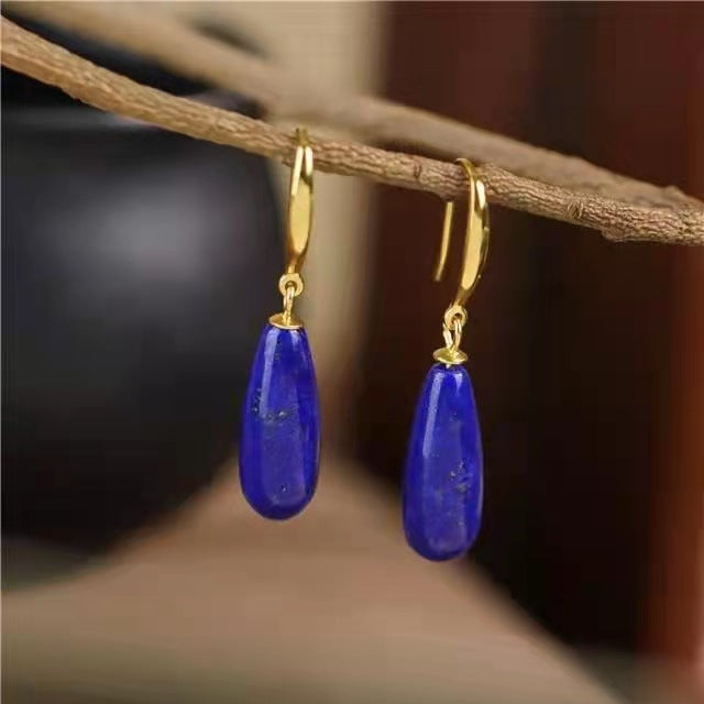 Lapis lazuli drop earrings-canovaniajewelry