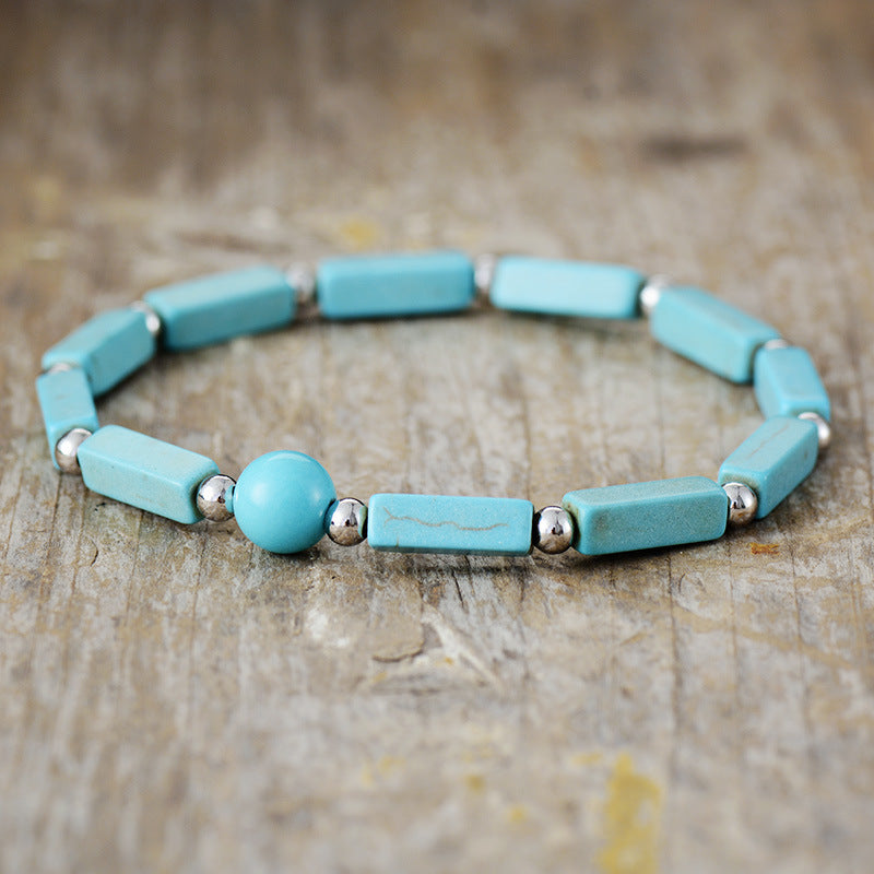 Amethyst 7-color square stretch bracelet-canovaniajewelry