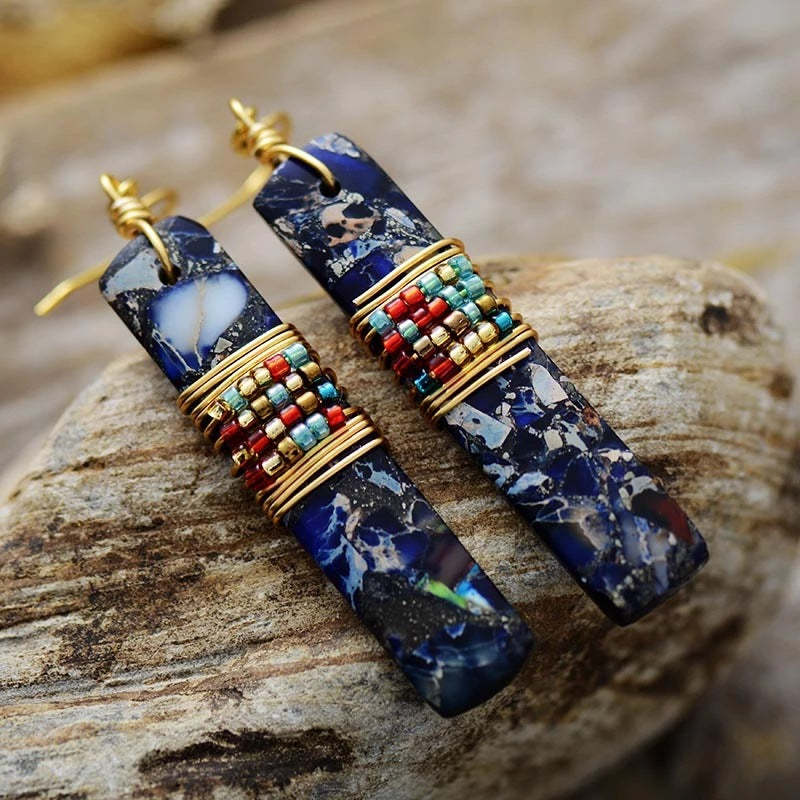 Imperial Stone Rectangular Earrings-canovaniajewelry