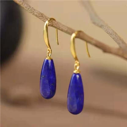 Lapis lazuli drop earrings-canovaniajewelry