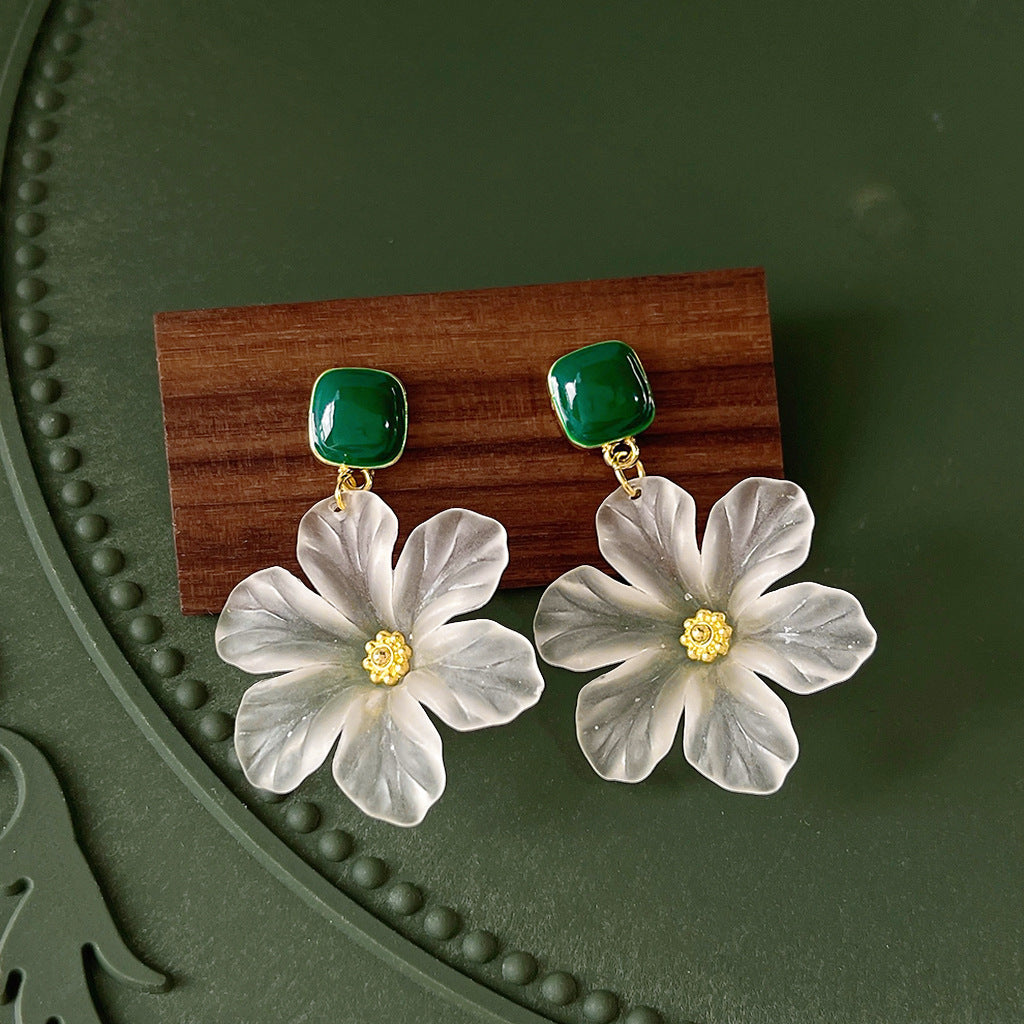 Acrylic flower earrings-canovaniajewelry