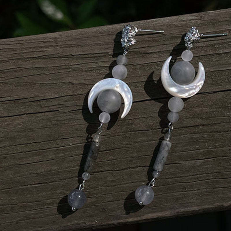 Natural stone long earrings-canovaniajewelry