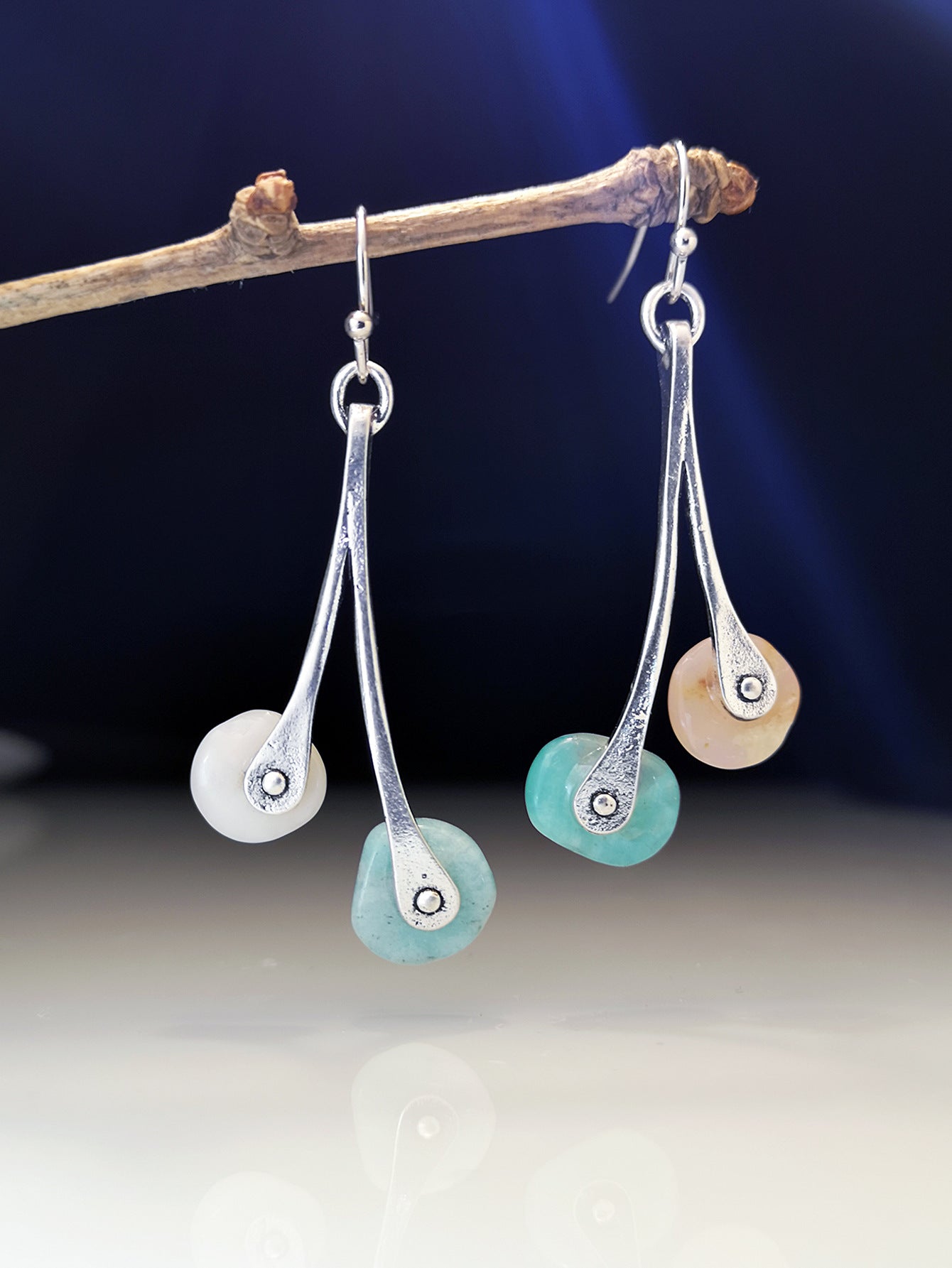 Irregular natural stone earrings-canovaniajewelry