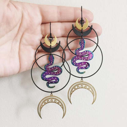 Moon Snake earrings-canovaniajewelry