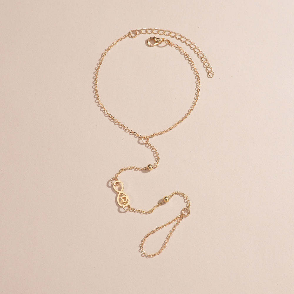 Beach figure 8 personalized alloy lady finger anklet-canovaniajewelry