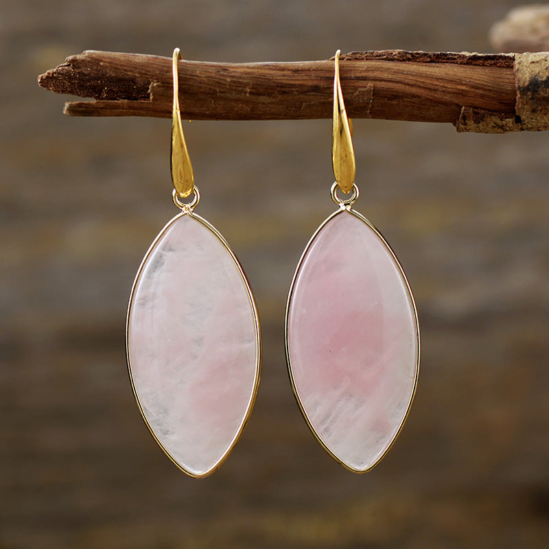 Simple pink crystal pendant earrings-canovaniajewelry