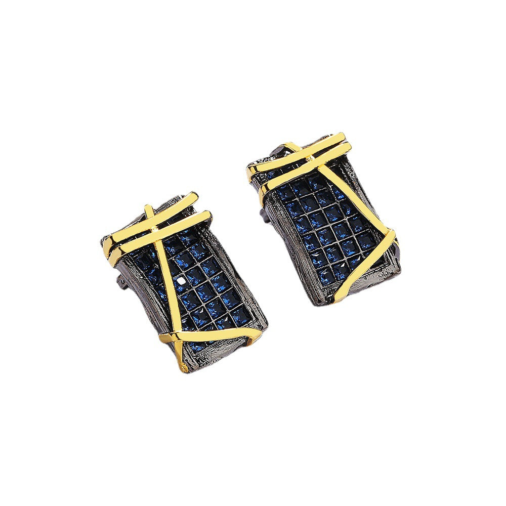 Earrings set with blue zircon jewelry-canovaniajewelry