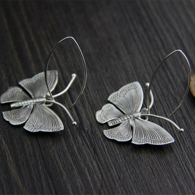 Retro butterfly ear line simple cold wind earrings-canovaniajewelry