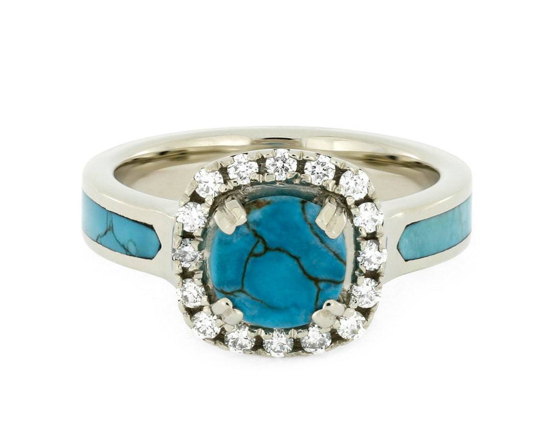 Round Turquoise Engagement Ring-canovaniajewelry