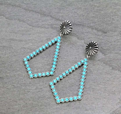 Bohemian turquoise bead earrings-canovaniajewelry