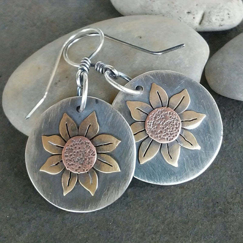 Vintage sunflower earrings-canovaniajewelry