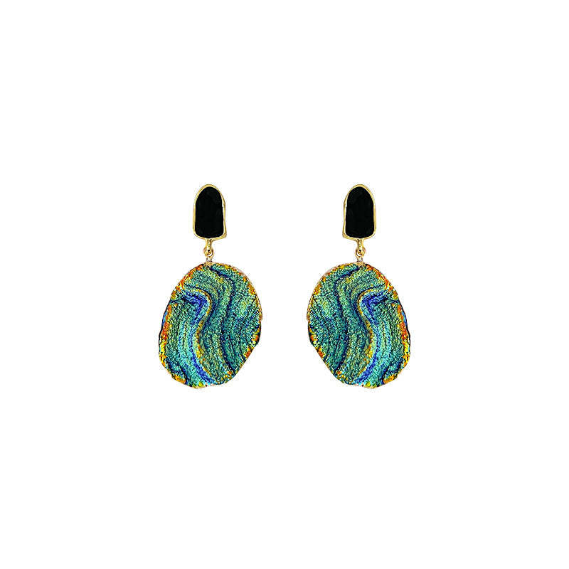 Klein blue textured earrings-canovaniajewelry