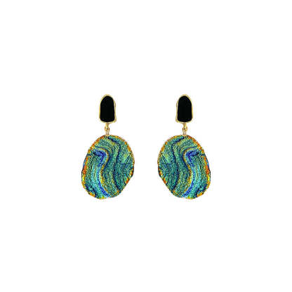 Klein blue textured earrings-canovaniajewelry