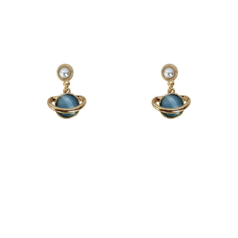 Glass Opal Starry Blue Earrings-canovaniajewelry